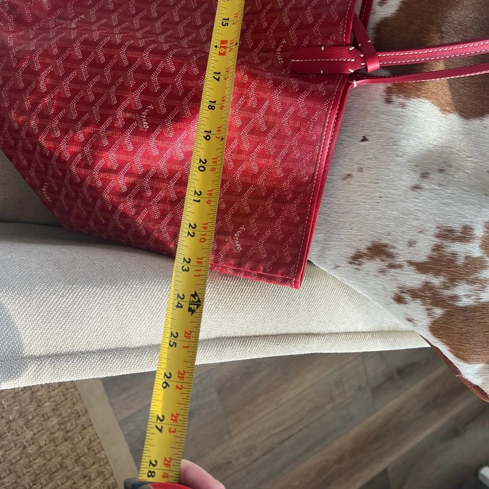 Goyard Large Tote Red Designer Tote Bag - Picture 12 of 16